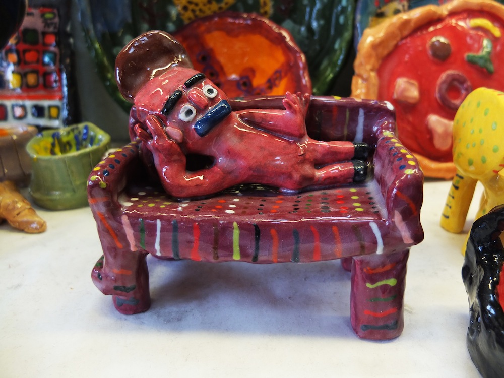 Ceramic piece by Creative Growth artist Lulu Sotello
